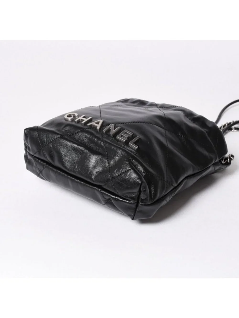 Chanel 22 Mini Bag 2-Way Stand Black Silver